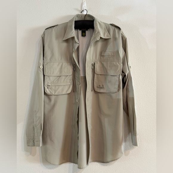 Cabela's Other - Cabela's Guidewear Fishing Hunting Tan Safari Outdoorsman  Shirt men’s Large